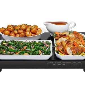 Chefman Black Warming Tray for Home Kitchen- New in box